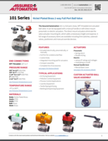 ASSURED 101 CATALOG 101 SERIES: NICKEL PLAYED BRASS 2-WAY FULL PORT BALL VALVE